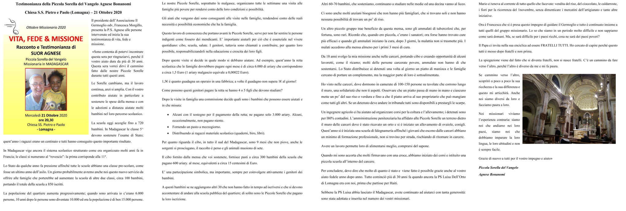 Testimonianza PS Agnese